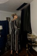 ŞERİT PAYET  CROP BLUZ-YIRTMAÇLI ETEK TAKIM - Kırmızı resmi